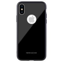 Чехол бампер Jorita-Apple iPhone X Tempered Glass TPU Bumper Case (Black)