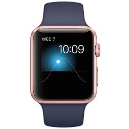 Apple Watch Series 1 42mm Rose Gold Aluminum Case with Midnight Blue Sport Band