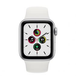 Apple Watch SE 44mm GPS Silver Aluminum Case with White Sport Band