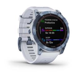 FENIX 7X Sapphire Solar титановый синий минерал DLC с белым ремешком