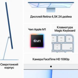 Apple iMac 24" Retina 4,5K, (M1 8C CPU, 8C GPU), 8 ГБ, 512 ГБ SSD, розовый