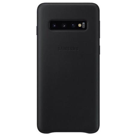 Кожаный чехол Leather Cover Samsung S10 черный