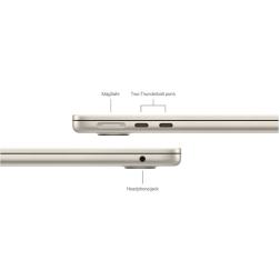 Ноутбук Apple MacBook Air 13 (M3, 8C CPU/8C GPU, 2024), 8 ГБ, 256 ГБ SSD, Starlight (сияющая звезда) (MRXT3)